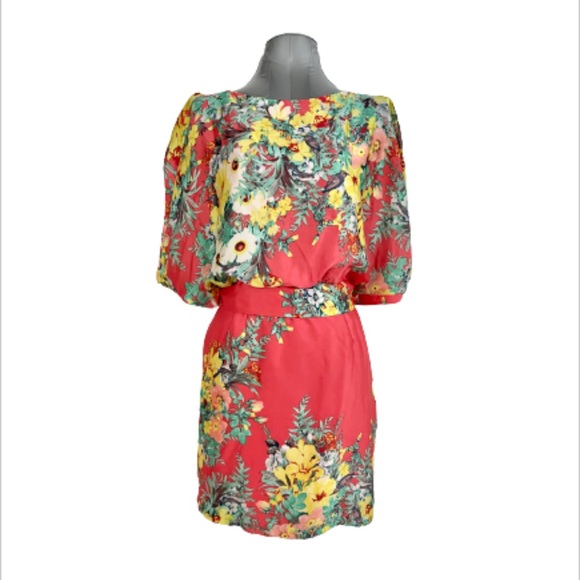B. Smart Dresses & Skirts - Peach Satin Flower Mini dress Sz 12